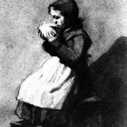 Girl Drinking from a Bowl
